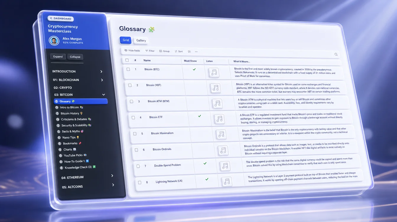 Open dictionary-style book representing the crypto glossary